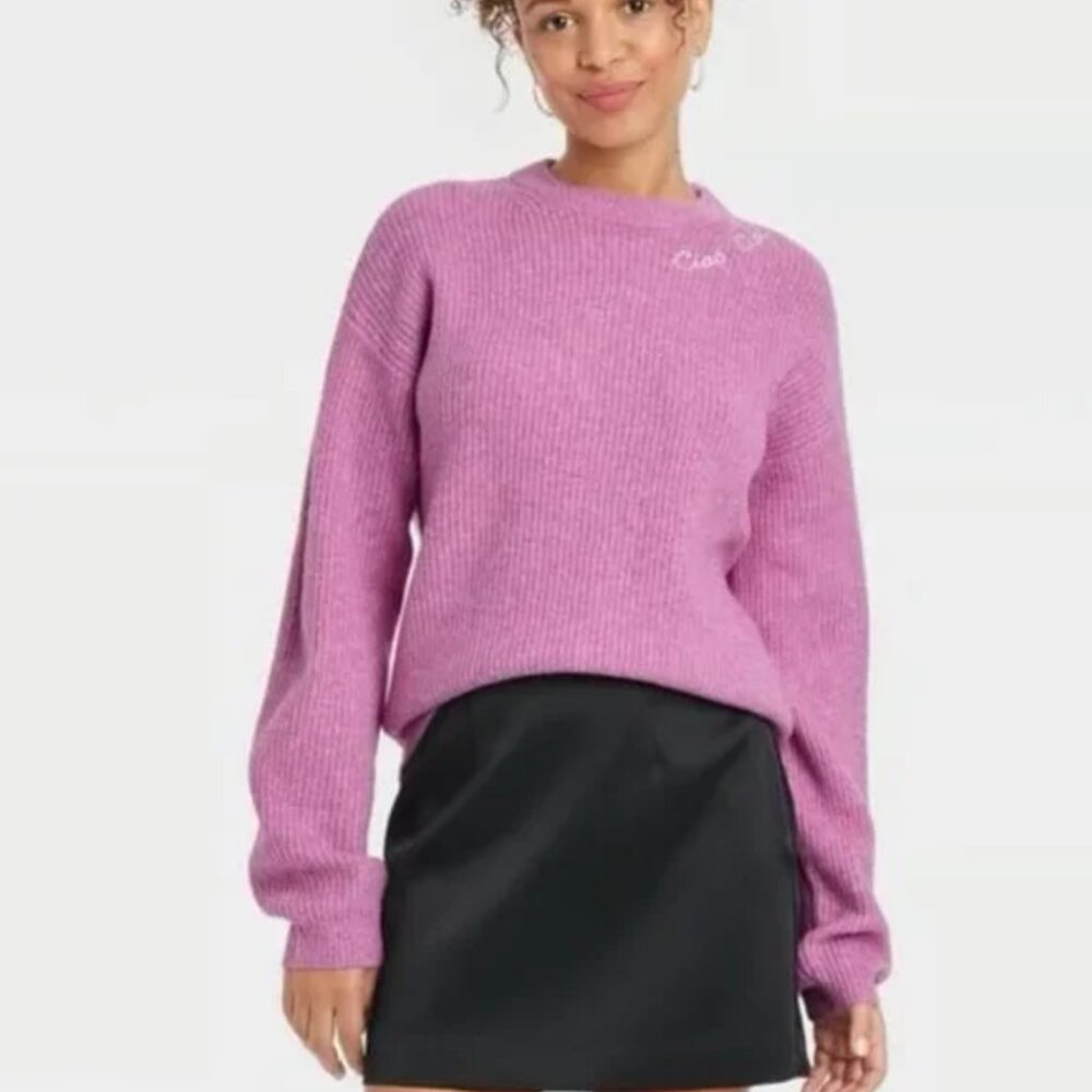 A New Day Purple Knit Sweater Ciao Ciao XXL